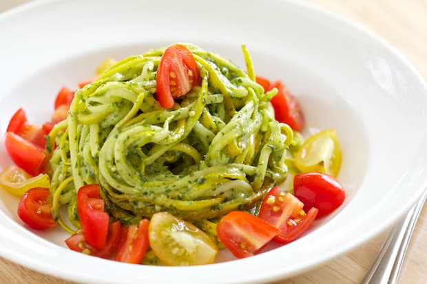 Quick Cilantro Pesto Zucchini Noodles: Vegan & Gluten-Free